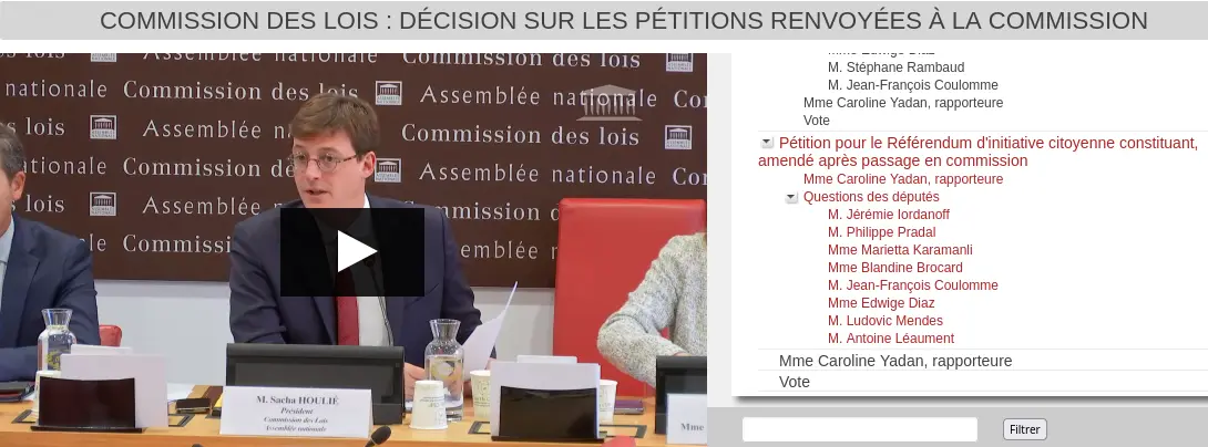 Classement de la pétition n°1559 demandant l’instauration d’un RIC constituant en France