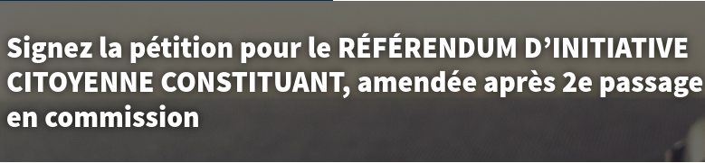 3e pétition sur le site de l’Assemblée nationale pour l’instauration du RICC