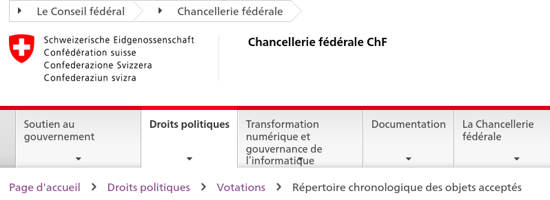 Sur quoi votent les suisses au niveau fédéral ?